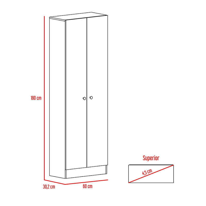 Alacena multiuso 2 puertas blanco 180 x 60 x 30 cm