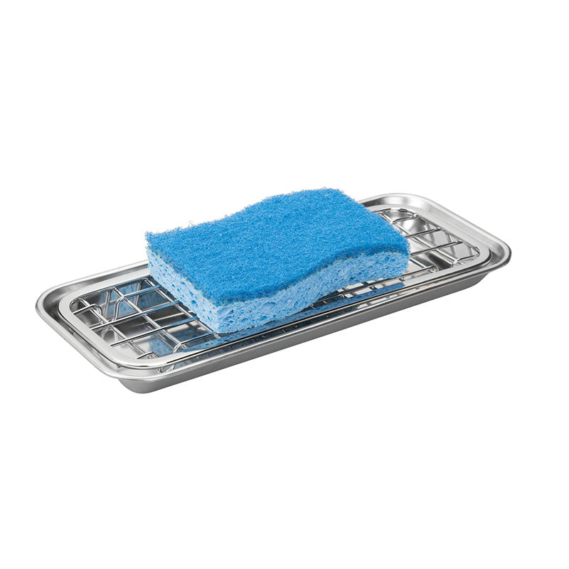 Bandeja para esponja con escurridor acero inoxidable iDesign