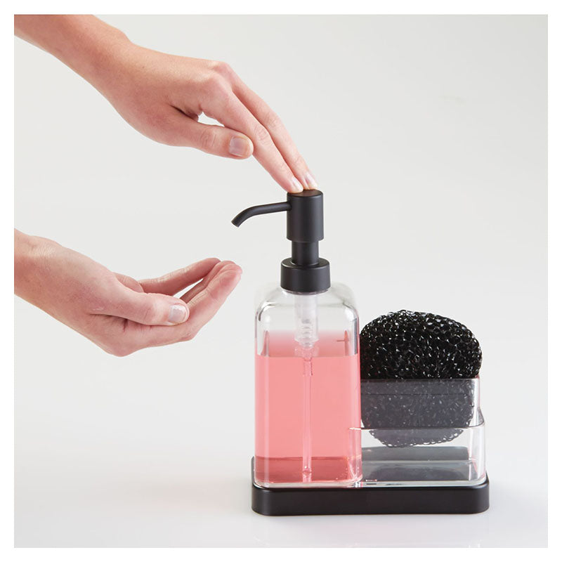 iDesign Stainless Steel Soap Pump with Sponge Holder