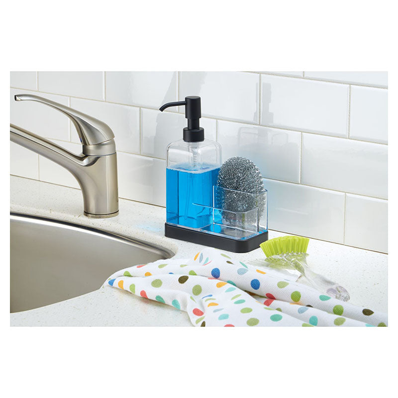 iDesign Stainless Steel Soap Pump with Sponge Holder