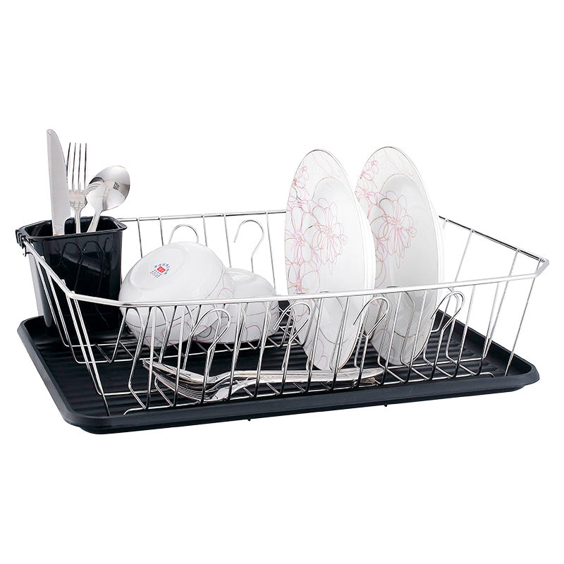 Escurridor de platos hierro negro 11,5 x 34,5 x 43 cm Basic Living
