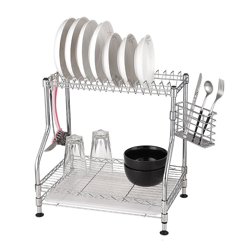 Chrome-plated iron dish drainer 44 x 30 x 45 cm Basic Living