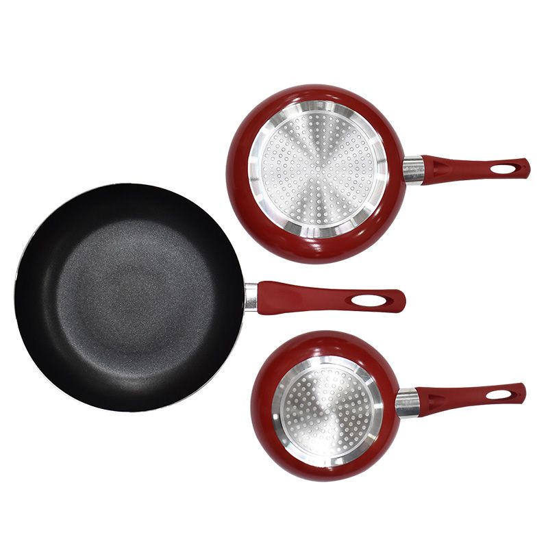 Set sartenes aluminio antiadherentes 1,8 mm inducción rojo