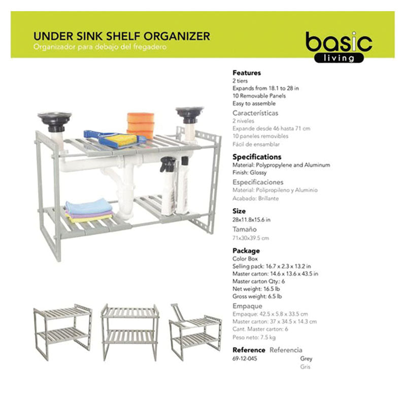 Multipurpose organizing shelf 71 x 30 x 39.5 cm