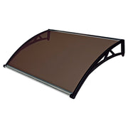 Alero de policarbonato 5,2 mm con botagua bronce y negro 125 x 100 cm