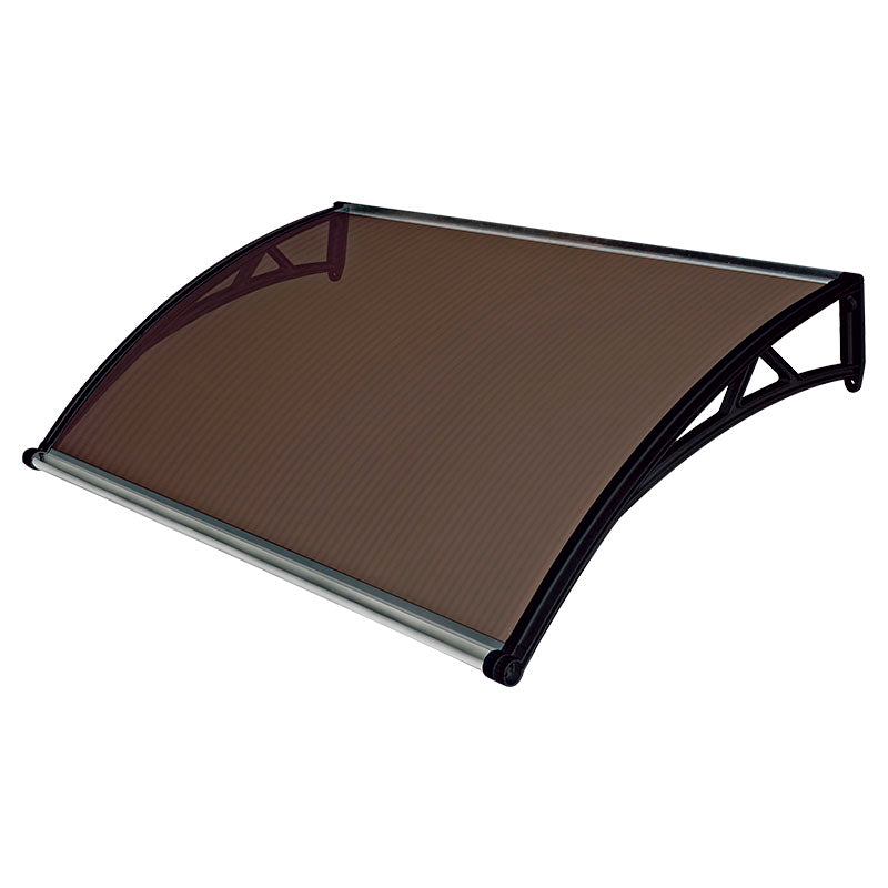 Alero de policarbonato 5,2 mm con botagua bronce y negro 125 x 100 cm