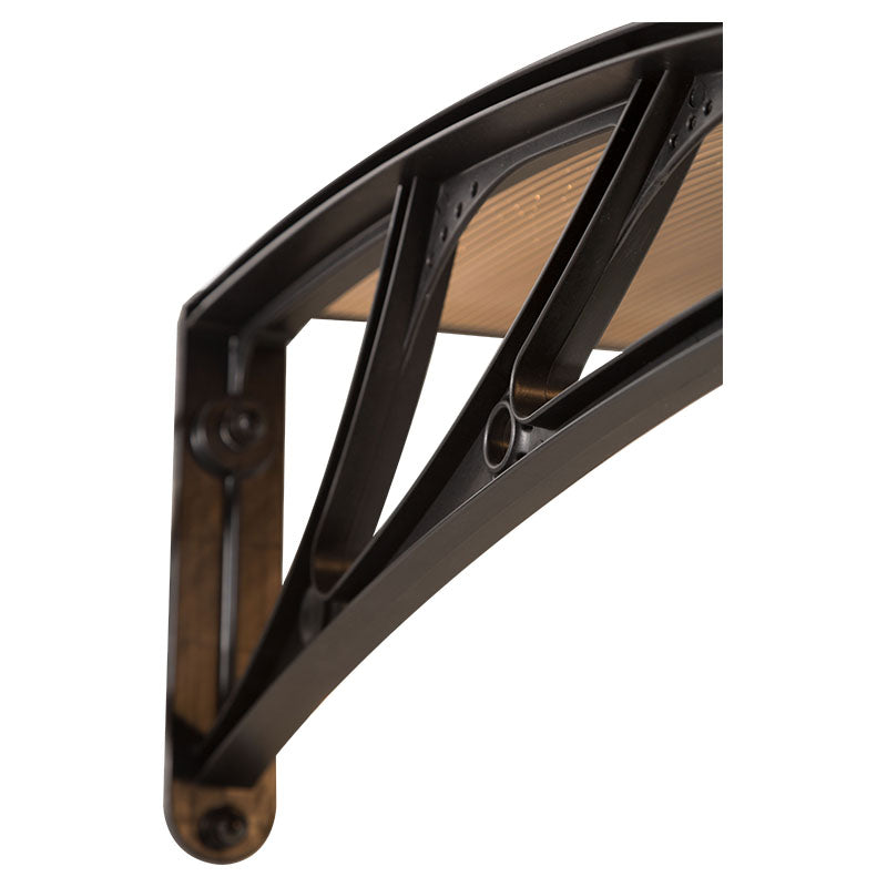Alero de policarbonato 5,2 mm con botagua bronce y negro 125 x 100 cm