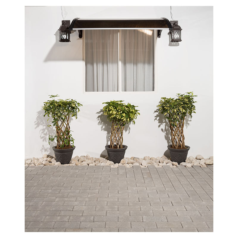 Alero de policarbonato 5,2 mm con botagua bronce y negro 125 x 100 cm