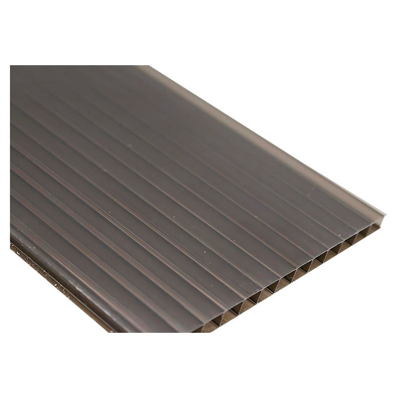 Lámina de policarbonato doble pared 8 mm 122 x 244 cm bronce Tezza