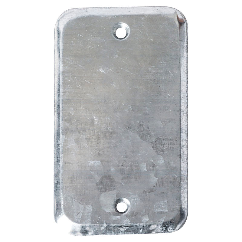 EMT cover plate for rectangular box without knockout
