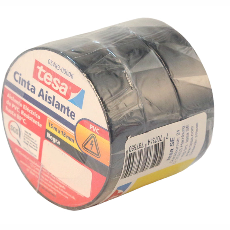 Cinta eléctrica Tesaflex 3/4" 45 m negro