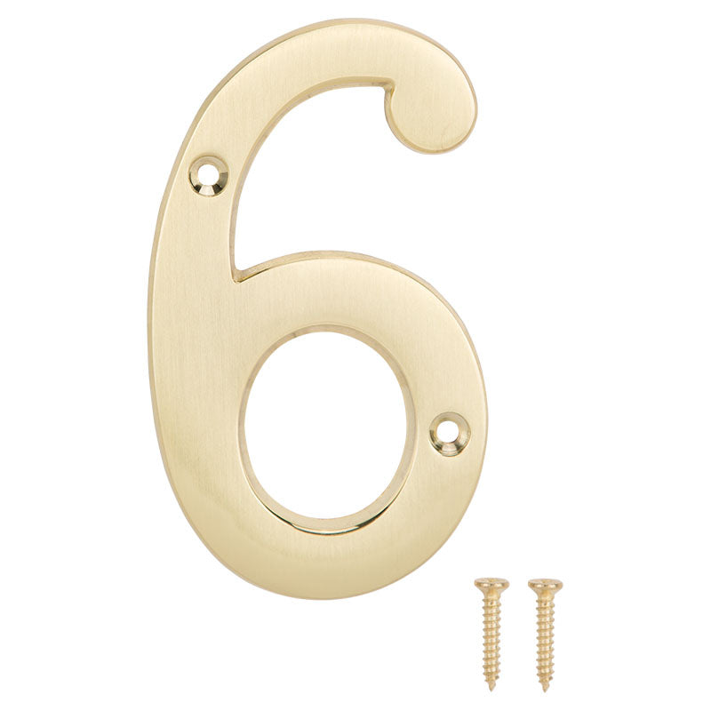 4" gold number 6