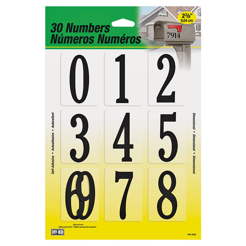 Juego de números (del 0 al 9) 3 sets adhesivos