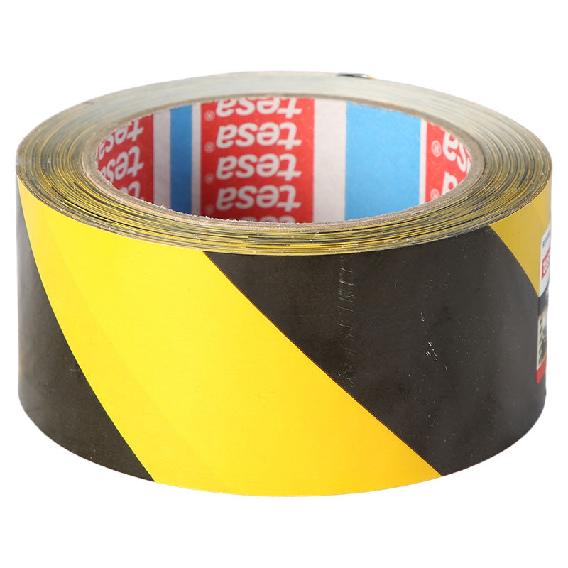 Rollo cinta de señalización 66 m amarillo y negro Tesa