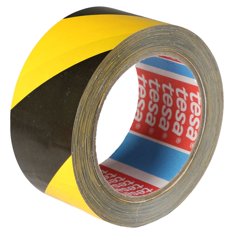 Rollo cinta de señalización 66 m amarillo y negro Tesa