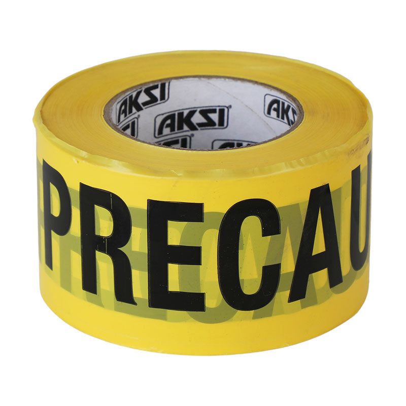 Rollo cinta restrictiva "precaución" 300 m amarillo Aksi