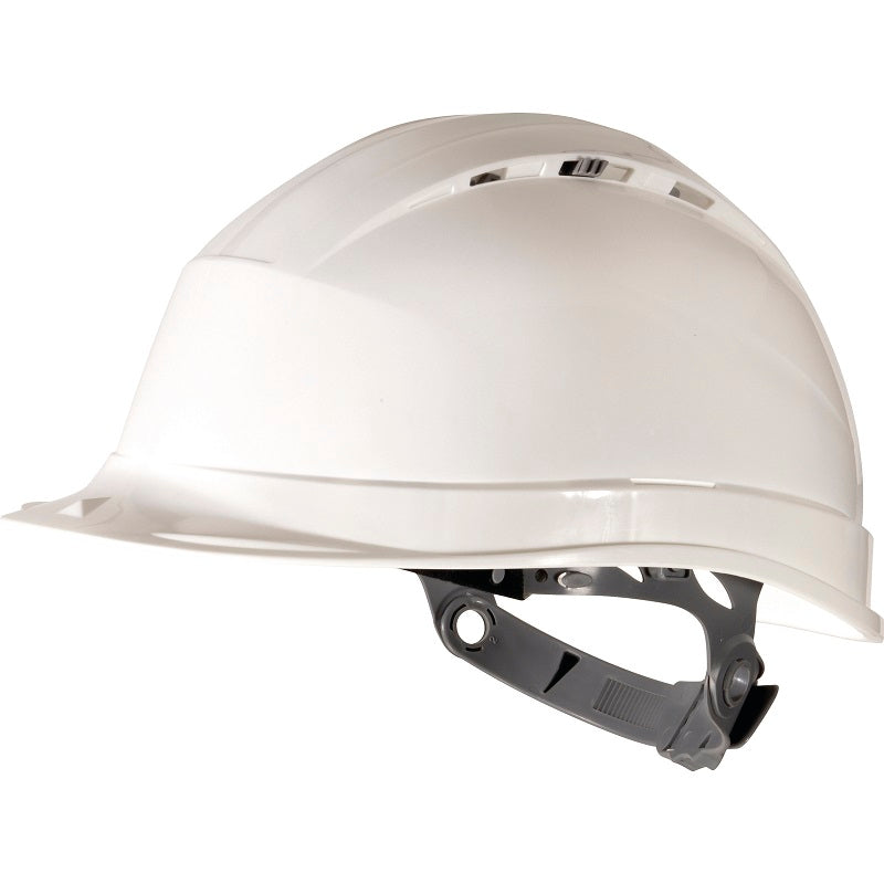 Casco ventilado con ajuste de rotor blanco Delta Plus