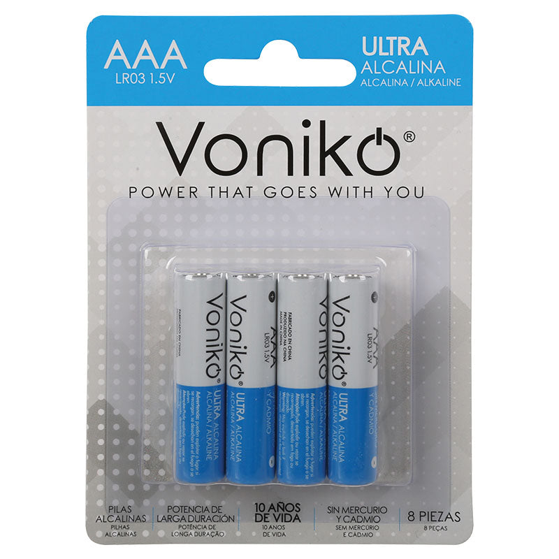 Paquete 8 baterías AAA Voniko