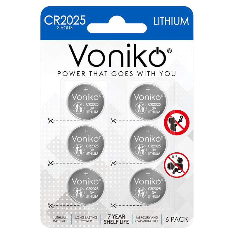 Paquete 6 baterías CR2025 Voniko