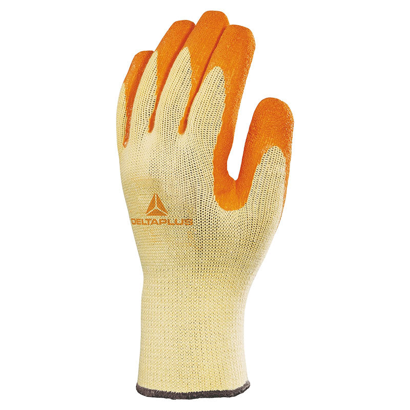 Guante de algodón, poliéster y látex corrugado talla L