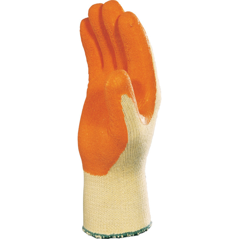 Guante de algodón, poliéster y látex corrugado talla L