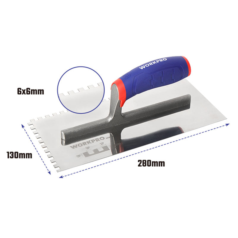 Llaneta dentada 11" x 5" mango bimaterial WorkPro