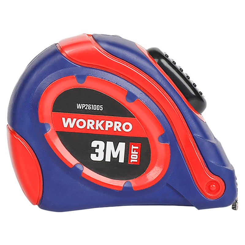 Tape measure 3 m bi-material case auto lock WORKPRO