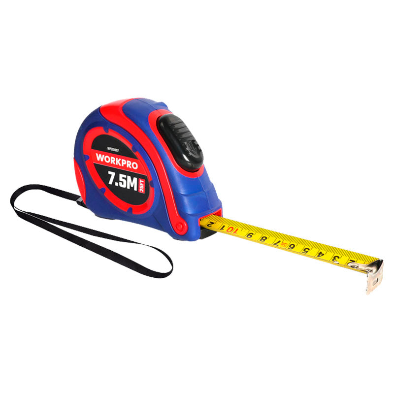 Cinta métrica 7,5 m carcasa bimaterial auto bloqueo WORKPRO