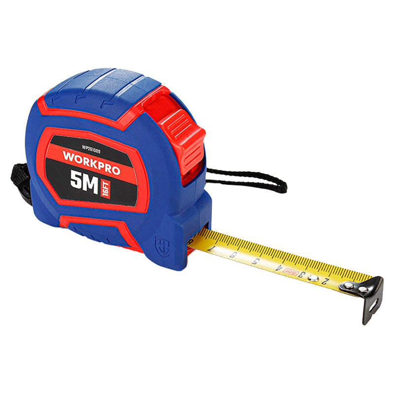Cinta métrica 5 m carcasa bimaterial cubierta nylon WORKPRO