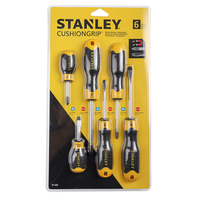 Set destornilladores Cushiongrip Stanley 6 piezas