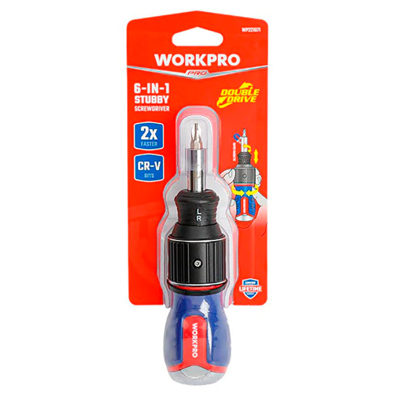 Destornillador compacto doble accionamiento 6 en 1 Workpro