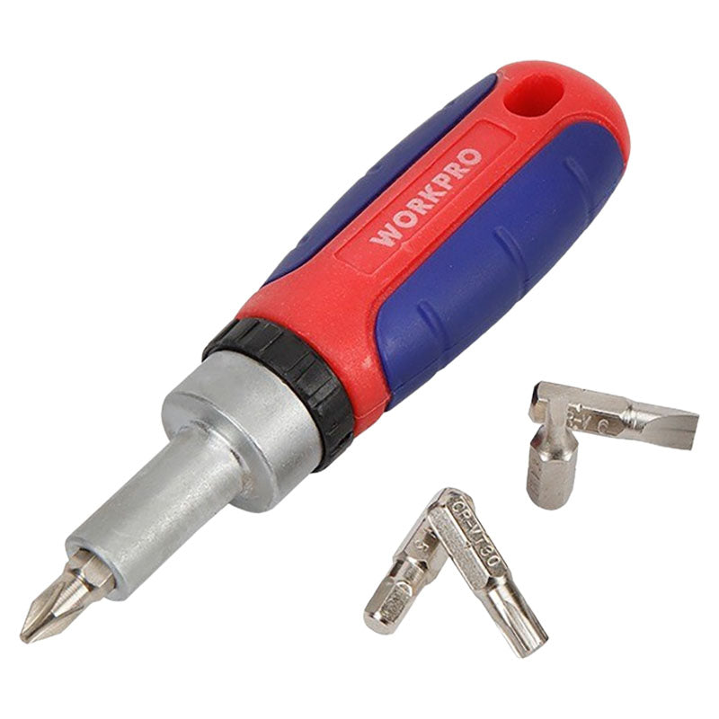 Set destornillador ratchet + puntas varias 38 pzas Workpro