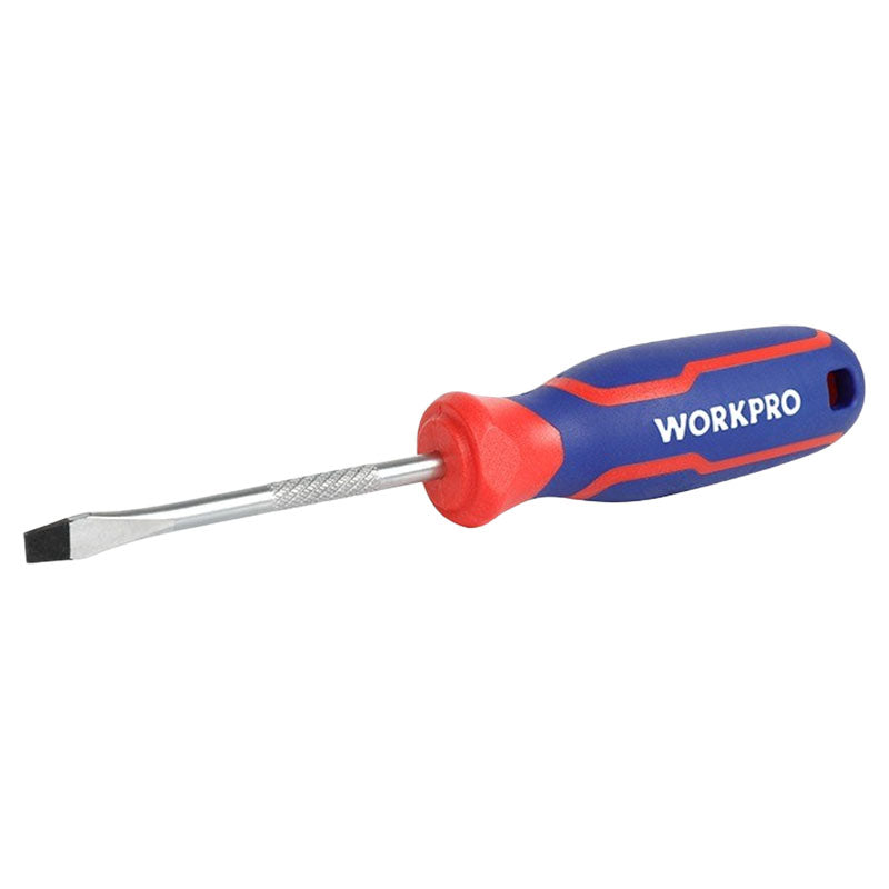 Desatornillador plano 5,5 mm x 6" mango bimaterial punta imantada WorkPro