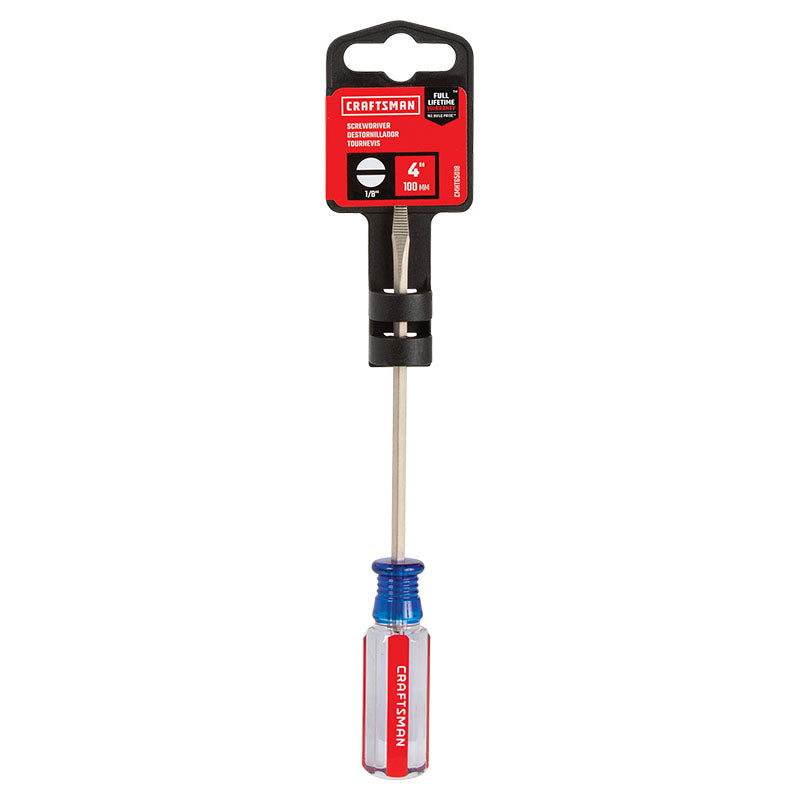 Slotted screwdriver, square shank, 1/8" x 4"