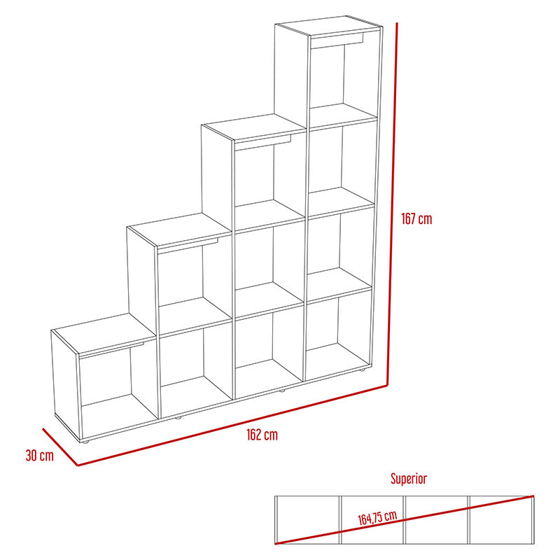 Prague Ladder Bookcase cognac 167 x 162 x 30 cm