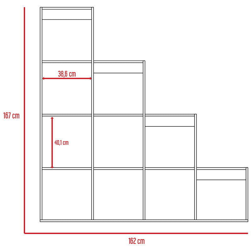 Prague Ladder Bookcase cognac 167 x 162 x 30 cm
