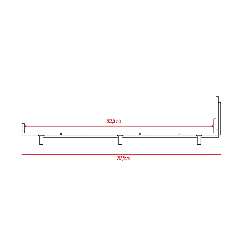 Kaia queen bed, cognac, 160 x 52 x 213 cm