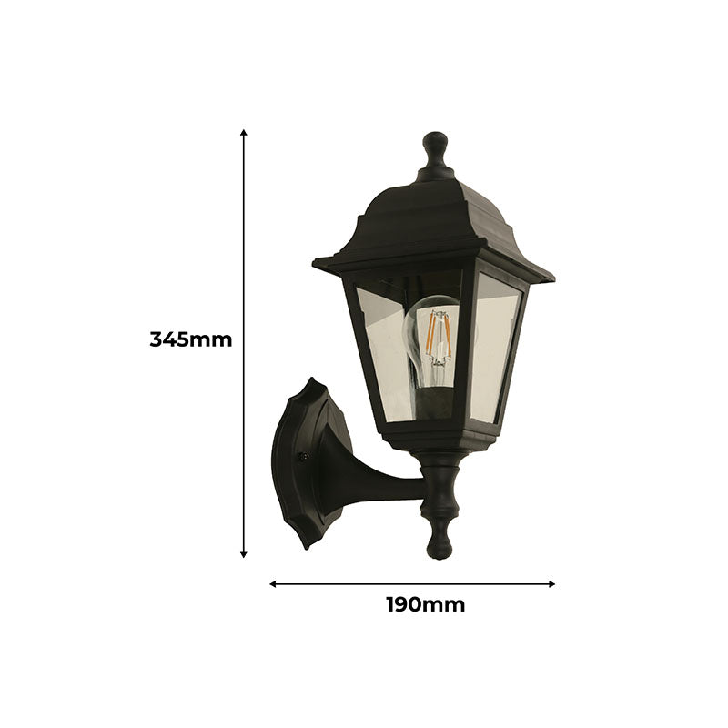Set of 2 outdoor wall lights, black, 1 light E27 23485