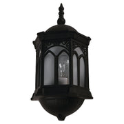 Black and Gold Finish Wall Lantern 1 Light E27 60W (Bulb Sold Separately)