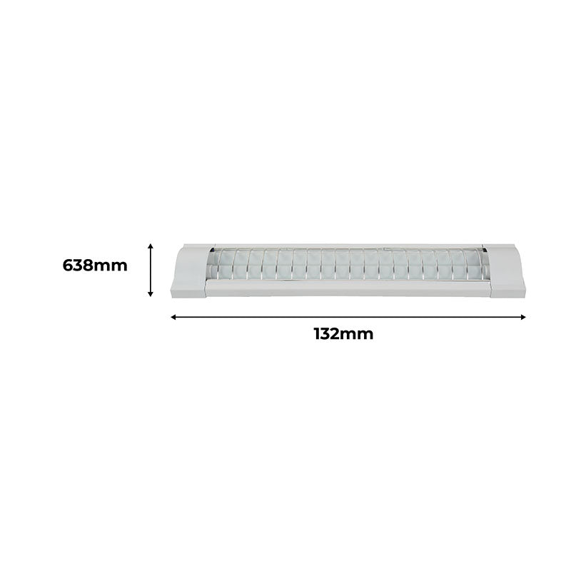 Luminaria comercial led con rejilla sobreponer 2 luces 9 w 6.000 k 1.440 lm