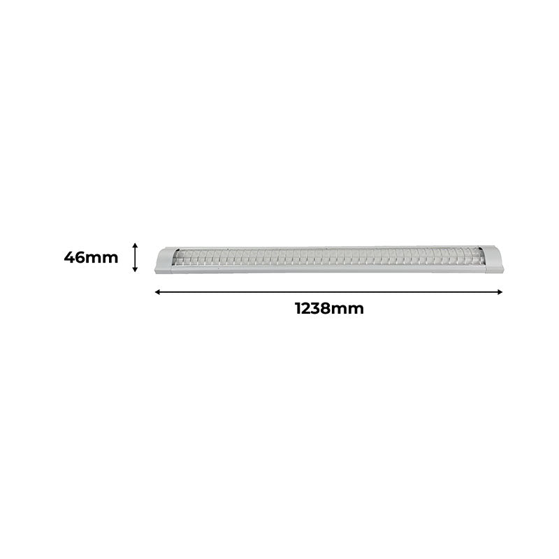 Luminaria comercial led con rejilla sobreponer 2 luces 18 w 6.000 k 3.600 lm