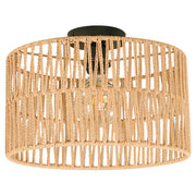 Lámpara plafón moderna negro y beige 1 luz E27 33451