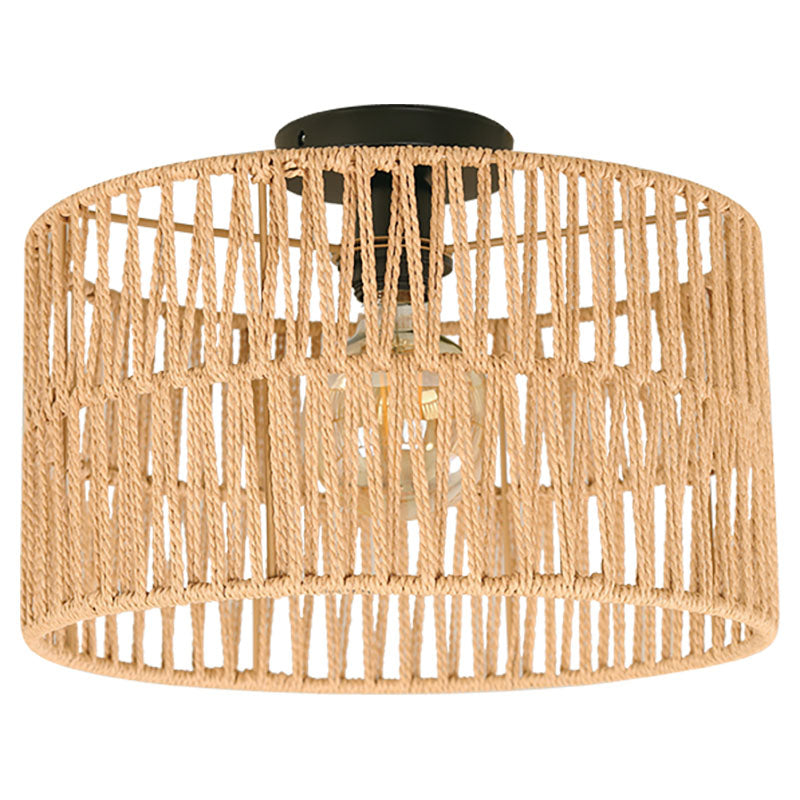 Lámpara plafón moderna negro y beige 1 luz E27 33451