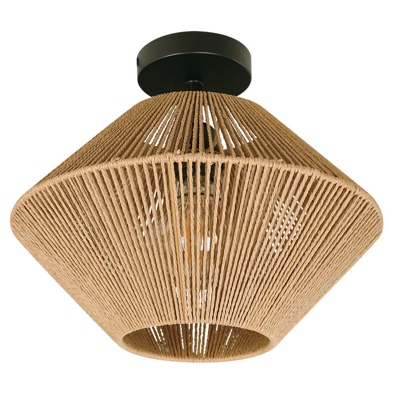Lámpara plafón moderna negro y beige 1 luz E27 33450