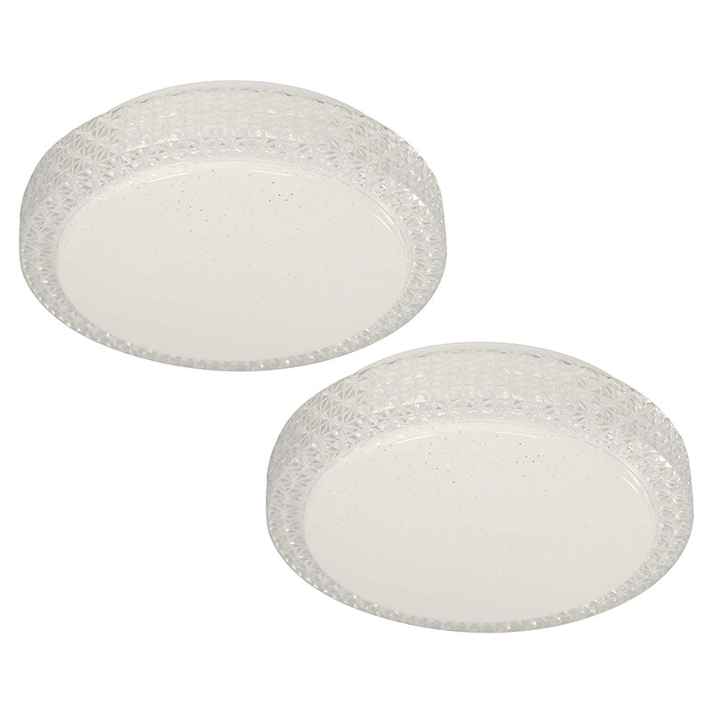 Set de 2 lámparas plafón moderna blanco LED integrado 24239