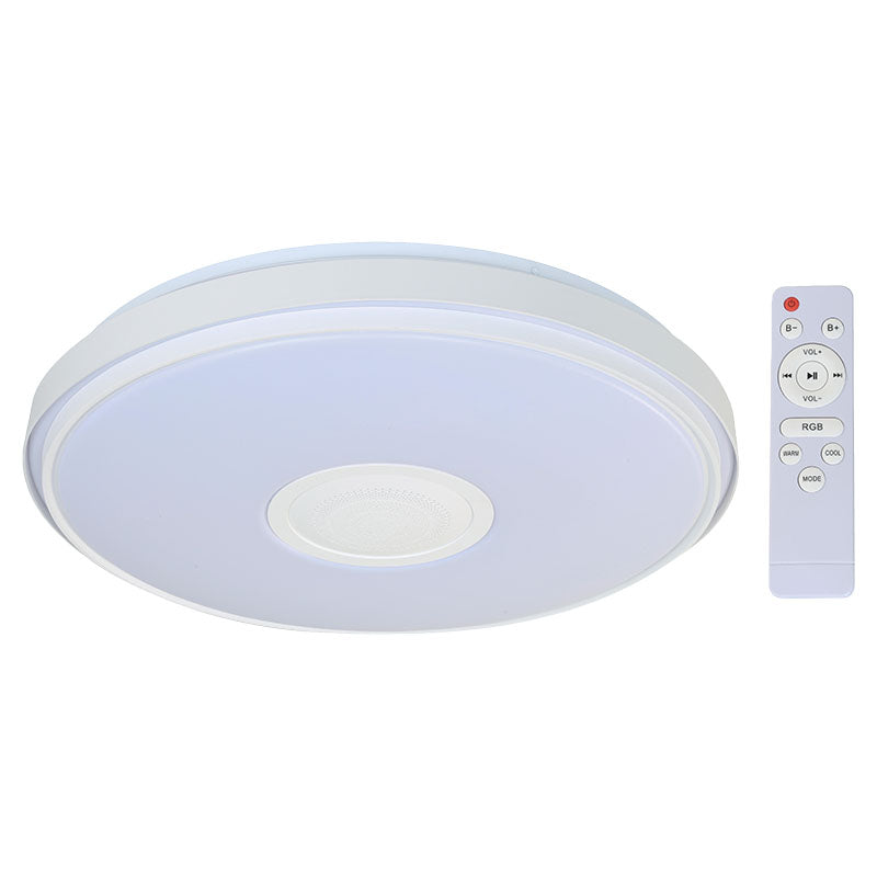 White LED ceiling light with speaker and RGB light included 33697