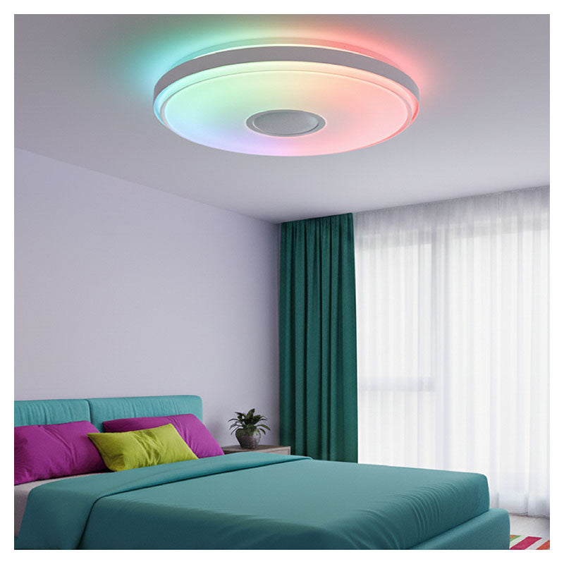 White LED ceiling light with speaker and RGB light included 33697