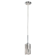 Chrome cylinder pendant lamp with spots 1 light E27