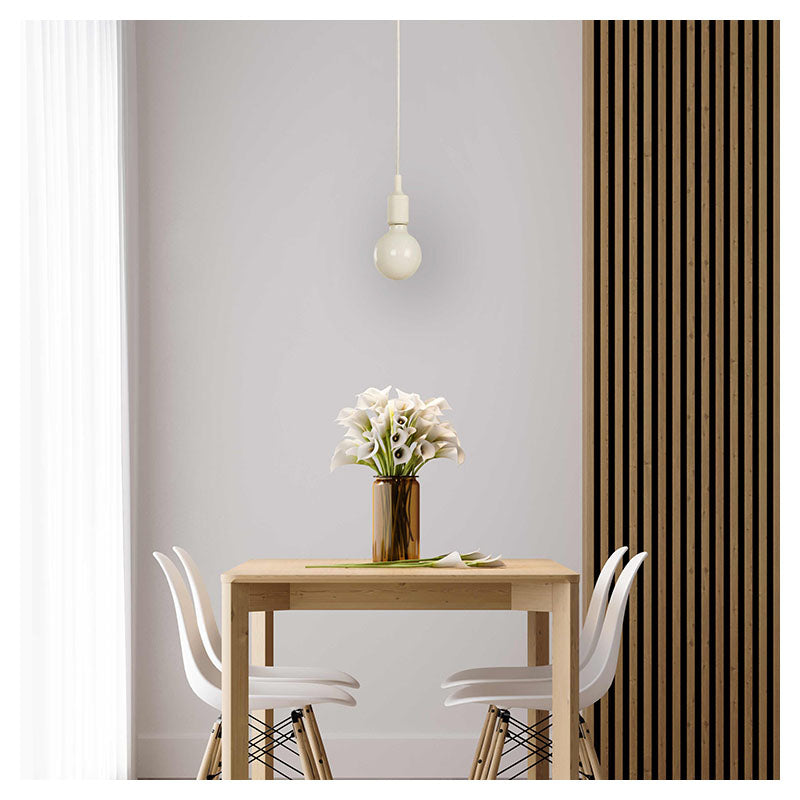 White hanging lamp 1 light E27 60 W (Bulb sold separately)