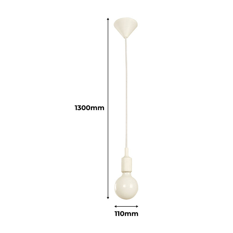 White hanging lamp 1 light E27 60 W (Bulb sold separately)